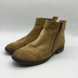 Montana Artisan crafted Bootie Ankle Suede Side Zip Almond Toe Boot Size 7.5M